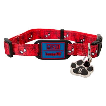Loungefly Marvel Spider-Man Hundehalsband Größe L – Verstellbar, Mit Pfotenabdruck-Anhänger