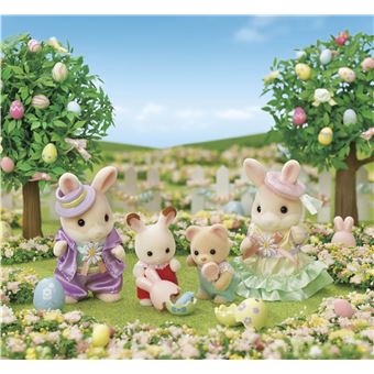 Figurine Sylvanian Families La chasse aux œufs des frères et sœurs Lapin Marguerite