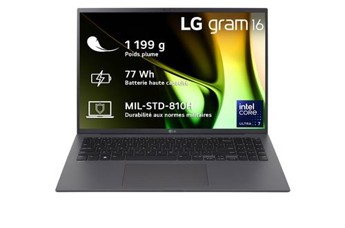 Pc Portable Lg Gram 16Z90S-G.Ad7Cf 16" Intel® Core™ Ultra 7 32 Go Ram 2 To Ssd Gris Charbon