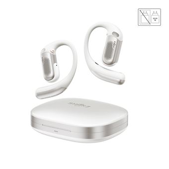 Ecouteurs sans fil à conduction aérienne True Wireless Shokz OpenFit Pro avec réduction de bruit Blanc - 1
