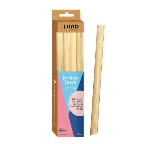 Pailles en Bambou Lund London 4 x 12 mm Beige