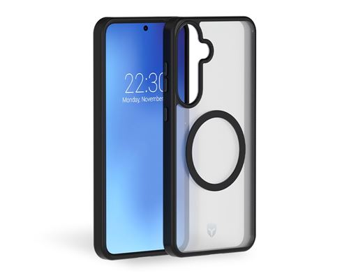 Coque renforcée Forcecase Air Frost compatible Magsafe pour Samsung Galaxy S25+ Noir frost