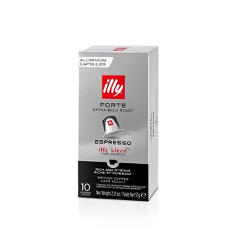 Boîte de 10 Capsules café Illy Torrefaction Forte 8909 Argent et Noir