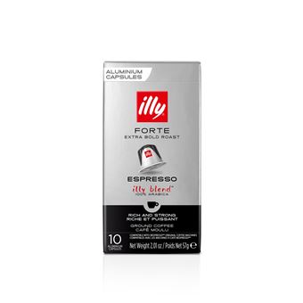 Boîte de 10 Capsules café Illy Torrefaction Forte 8909 Argent et Noir