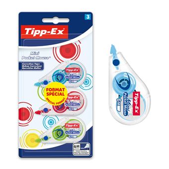 Blister de 3 correcteurs BIC Tipp-Ex Mini Pocket Mouse - 1
