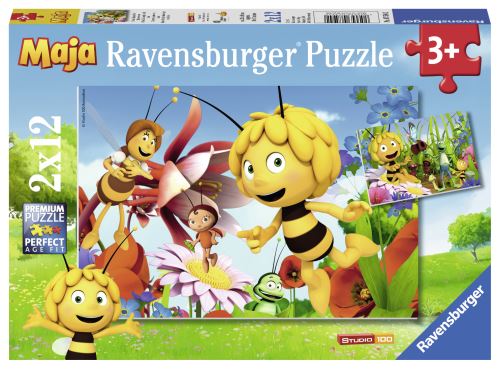 2 Puzzles Ravensburger Maya l'abeille dans le pré des fleurs 2 x 12 pièces
