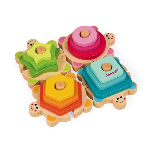 Jeu A Empiler Janod Tortues Des Formes Encastrement En Bois Achat Prix Fnac