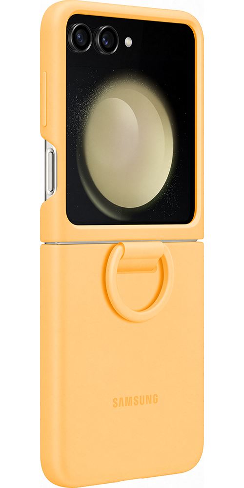 Coque en silicone avec anneau pour Samsung Z Flip 5 Abricot