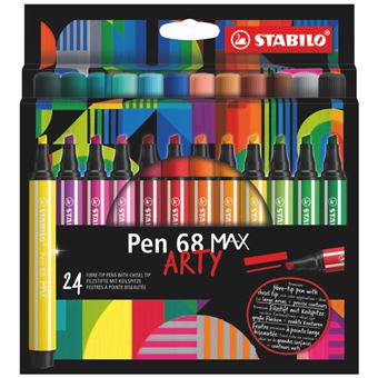 Pack 24 Feutres à pointe biseautée Stabilo - 1