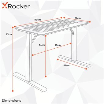 Bureau gamer X-ROCKER Spectrum RGB avec plateau en verre et LED