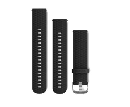 Bracelet Garmin Quick Release 20 mm Silicone Noir boucle argent