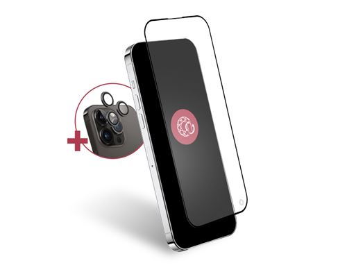 Pack protection d'écran Forceglass verre trempé + caméra lens iPhone 15 Pro Max