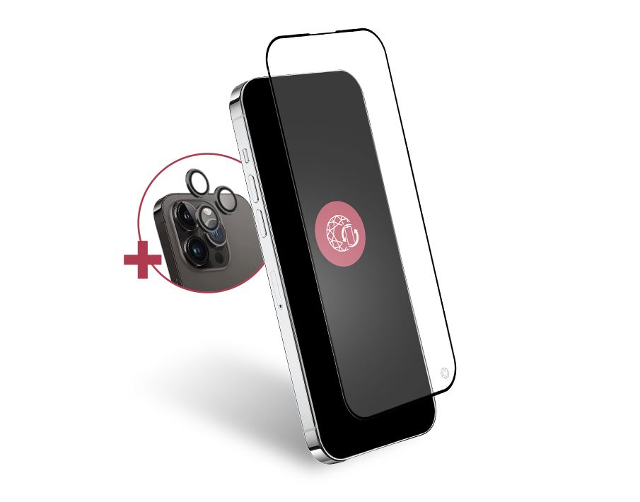 Kit pour iPhone 15 Pro Max, 3 pièces Protecteur d'écran en verre