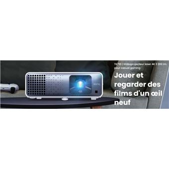 Vidéoprojecteur BenQ TK710STi 4K UHD – Laser, Gaming Et Home Cinéma, 3200 Lumens, Contraste 600 000:1, Android TV, Blanc