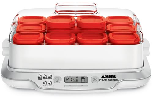 Seb Express Yoghurtmaker Multidélces met 12 potjes Rood- [Artikel bestemd voor de Franse markt (niet verkrijgbaar in het Nederlands)