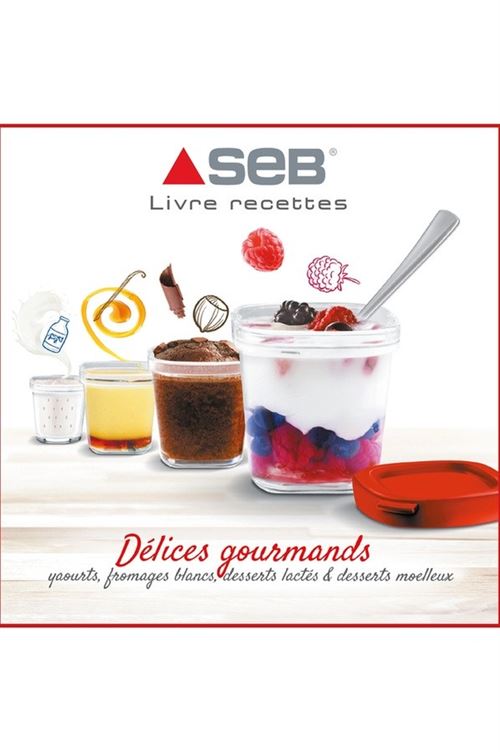 SEB Multi Delices Express 600W 12 Pots de 140ml Yaourtière - Rouge/Blanc  3045380014855