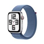 Apple Watch SE GPS + Cellular, boîtier en Aluminium Argent de 40 mm avec boucle sport Bleu Hiver