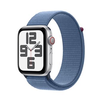 Apple Watch SE GPS + Cellular, boîtier en Aluminium Argent de 40 mm avec boucle sport Bleu Hiver