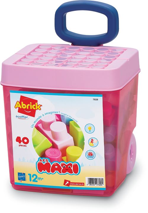 Jeu de construction Ecoiffier Rolly briques 40 pièces Les Maxi Rose