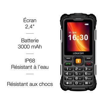 Téléphone Portable LOGICOM Xtrem Noir 4G - Stockage 128 Mo - Neuf Sous Blister