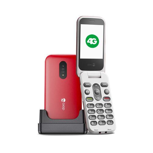 Téléphone portable basique Doro 2820 2,8 4G Micro SIM Rouge