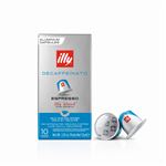 Boite de 10 Capsules café Illy Torrefaction Classique Décaféiné 8994 Argent et Bleu