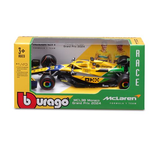 Véhicule Bburago F1 McLaren MCL38 Monaco GP 2024 Piastri - Bburago