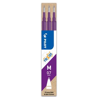Set de 3 recharges Pilot FriXion Ball Pointe moyenne Violet - 1
