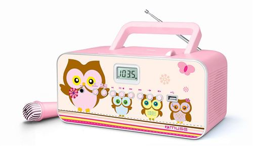 Radio Lecteur CD Muse M-29 PK avec Port USB et Microphone Rose
