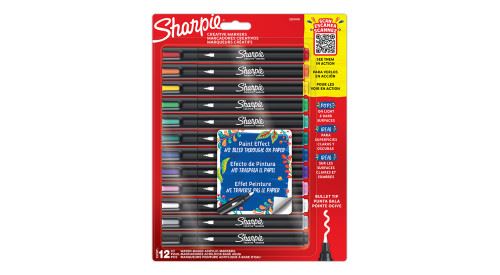 Sharpie Marqueurs créatifs à peinture acrylique Pointe ogive Pochette de 12 coloris assortis - vue 1