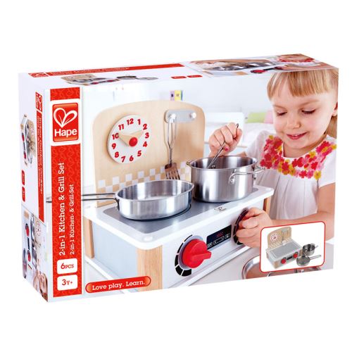 Cuisinière barbecue Hape Recto verso Blanc