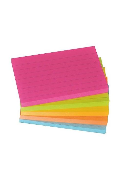 Post-It - Bloc De 100 Feuilles Néon Ligné 76X127Mm Coloris Assortis - Lot De 5 Blocs