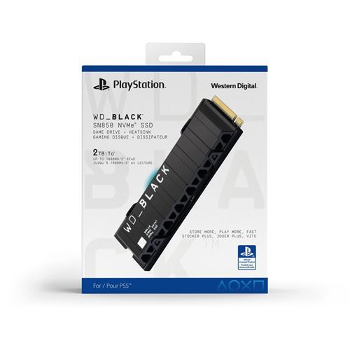 WD_BLACK SN850P 4 to, SSD NVMe M.2 Extension de Stockage sous Licence  Officielle pour Les Consoles PS5, jusqu'à 7 300 Mo/s, avec dissipateur  Thermique, M.2 2280, PCIe Gen4 : : Informatique