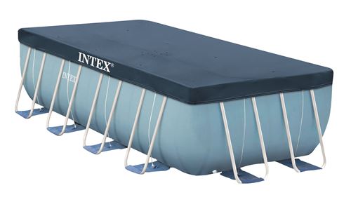 Bâche hiver pour piscine tubulaire rectangulaire Intex Bleu