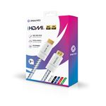 Câble HDMI 2.1 tressé ONIVERSE 3m 8K 60Hz 4K 120Hz Haute vitesse 48 Gbit/s HDR Dynamique HDMI 8K Compatible avec PS5 PS4 Nintendo Switch Xbox Series/One PC TV 3 mètres Blanc