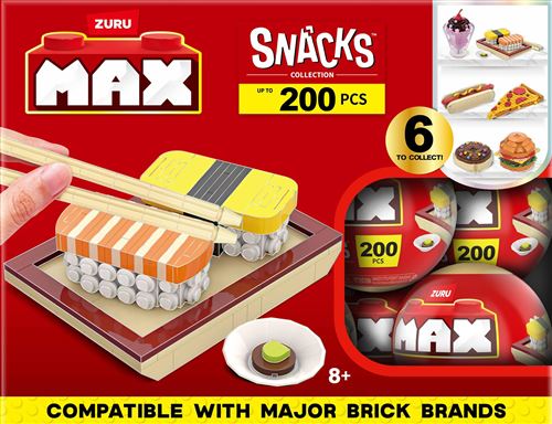 Set de construction ZURU Snack 200 pièces max 6 snacks Burger glace ou sushi