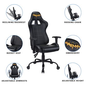 Siège gamer Subsonic Pro Batman Noir et jaune