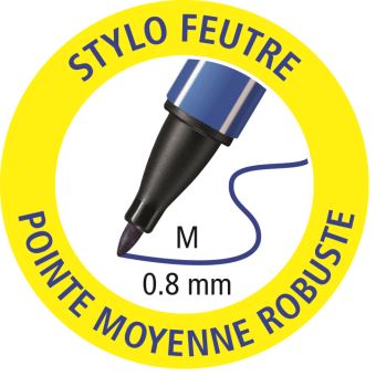 STABILO pointMax stylo-feutre pointe moyenne (0,8 mm) - Bleu azur