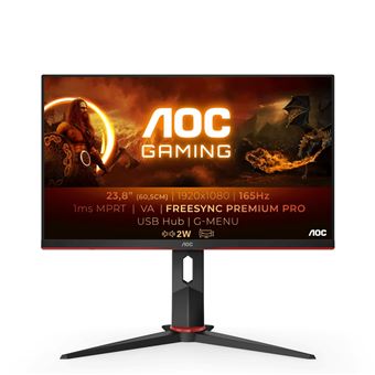 Ecran PC Gaming AOC 24G2SU/BK 24&quot; Full HD Noir et rouge - 1