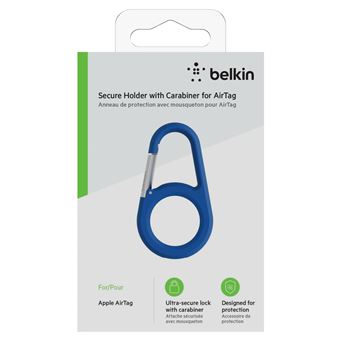 Anneau de protection avec mousqueton pour AirTag Belkin Bleu