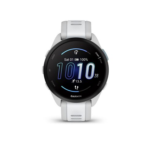 Montre connectée Garmin Forerunner 165 Blanc avec bracelet Blanc et Gris clair