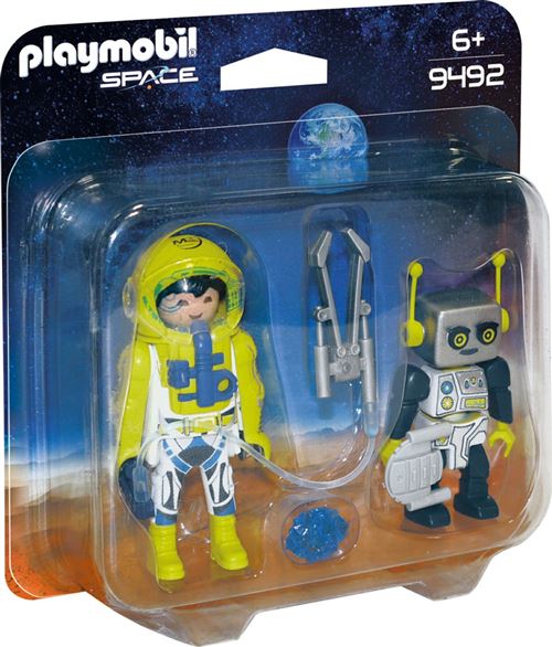 9492 Playmobil Espace Astronaute et Robot Duo Figurine Pack 