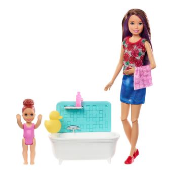 Barbie Famille coffret Chambre des jumeaux, poupée Skipper baby-sitter  aux les Prix d'Occasion ou Neuf