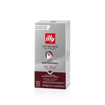 Boite de 10 Capsules café Illy Torrefaction Intense 8911 Argent et Bordeaux