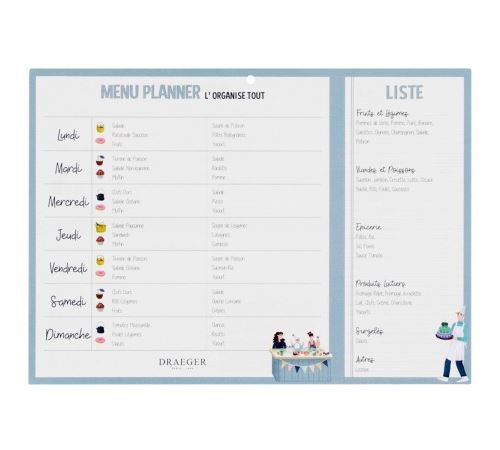 Menu Planner - 28 x 20 cm - 52 semaines