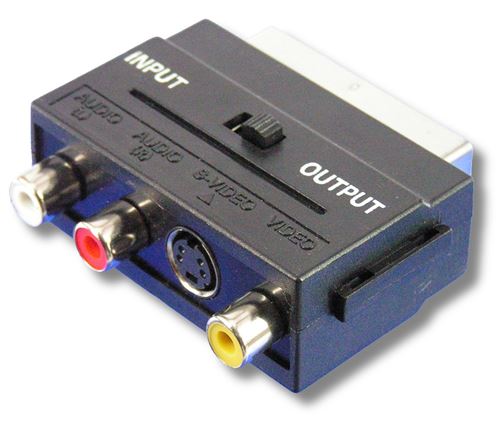 Adaptateur Péritel mâle 3 x RCA & S-Vidéo femelle Lineaire Noir