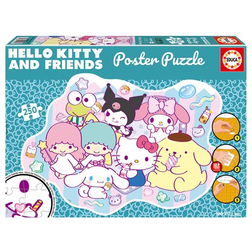 Educa Puzzle Poster Hello Kitty And Friends 250 Pièces Multicolore - Neuf - Image 3