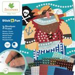 Kit créatif Au Sycomore Stick et Fun 3 Mosaïques Pirates