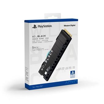 Disque SSD interne WD_BLACK SN850 NVMe 1 To sous licence officielle pour consoles PS5 Noir