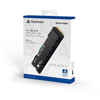 Disque SSD interne WD_BLACK SN850 NVMe 1 To sous licence officielle pour consoles PS5 Noir
